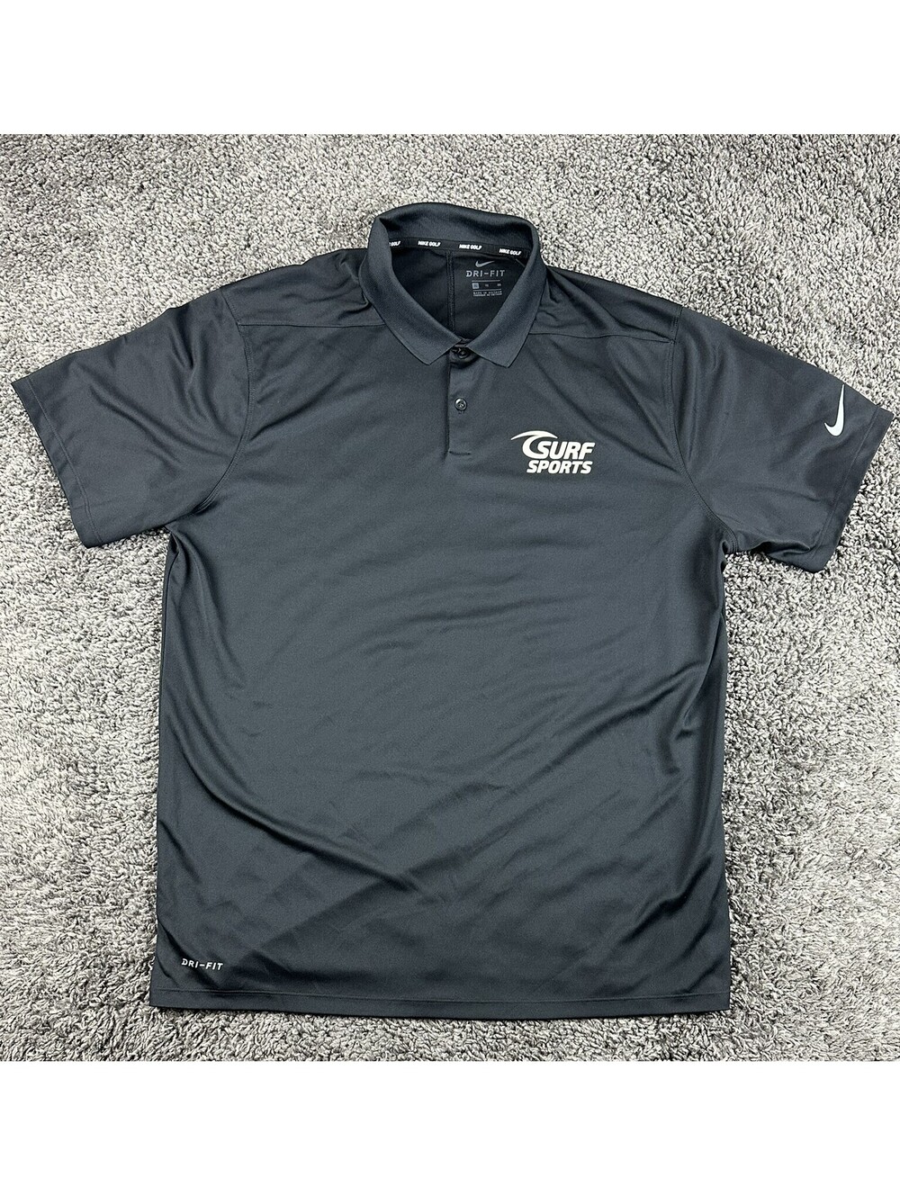 Nike Men Dri-Fit Victory Golf Polo Shirt Black Surf Sports Sz XL